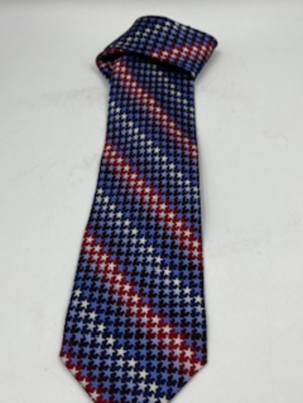 Ties To America Patriotic Stars Silk Necktie Blue 9/11 memorial